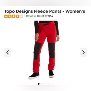 NWT - Topo Designs - Fleece Pants - Red (rare color available!) XS - Never Worn